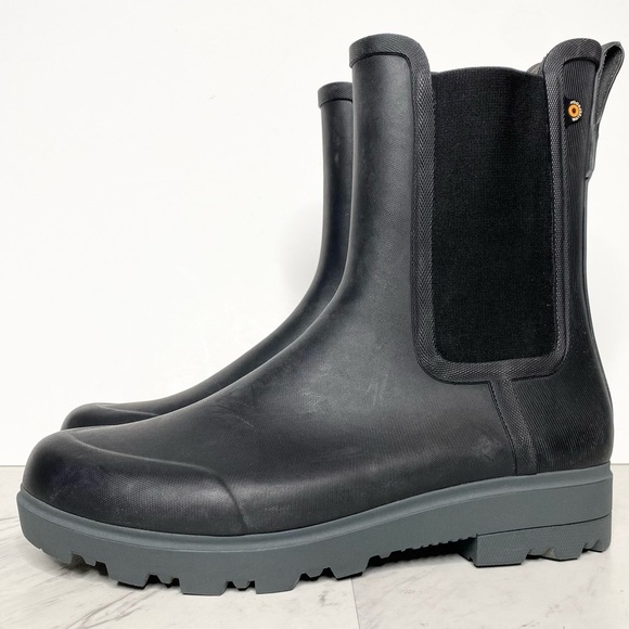 Bogs Holly Black Chelsea Rain Boot 12